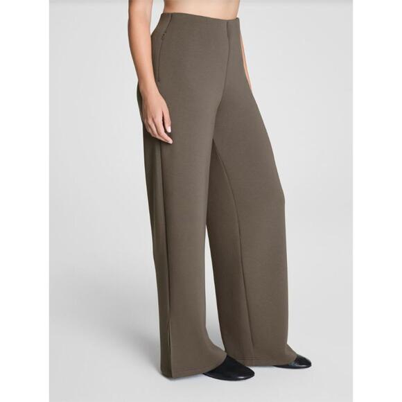 NEW SPANX airessentials smooth front wide leg pant in mineral